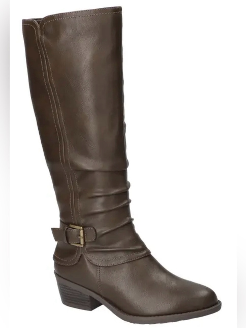 easy street Brown Tall Buckle Riding Boots Size 7 Wide Calf - Picture 2 of 16